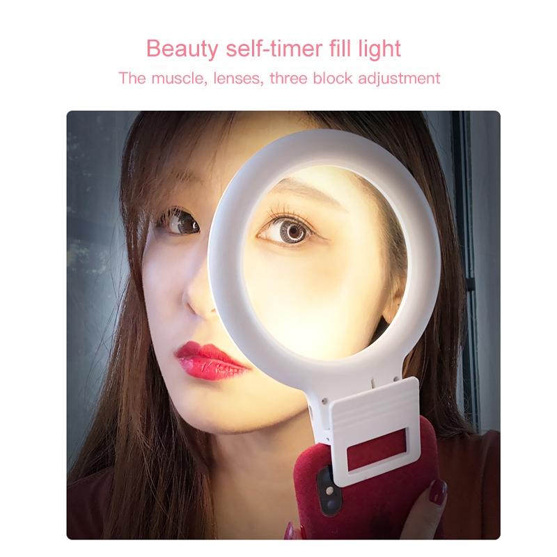 Xj18 Live Self-timer Led Fill Light - Perfect for Live Streaming - Pink