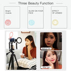 Xj18 Live Self-timer Led Fill Light - Perfect for Live Streaming - Pink