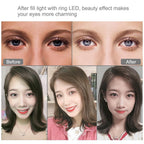 10 Mode Rgbw Led Ring Light with Tripod and Ball Head - 4.7 Inch Curved Surface - Pink