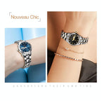Stylish Waterproof Luminous Women Automatic Watch - 8813 - Silver Gold Black