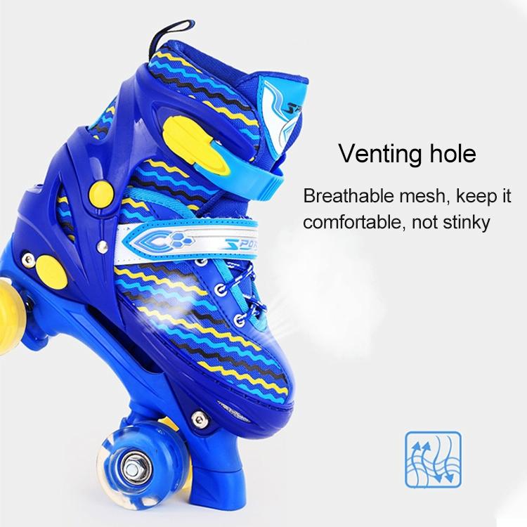 Kids Double-row Roller Skates - Full-flash White Size s - Pink