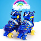 Double-row Roller Skating Shoes for Kids - Full-flash White Size m - Pink