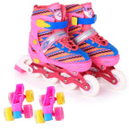 Double-row Roller Skating Shoes for Kids - Full-flash White Size m - Pink