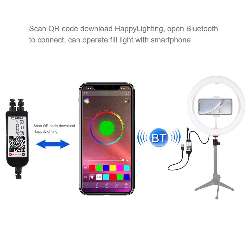10.2 Curved Led Ring Light with Tripod & Remote for Vlogging & Photography - Pink