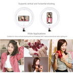 26cm Usb 3 Modes Dimmable Led Ring Light with Phone Clamp - Pink