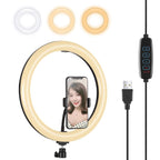 30cm Usb Dual Colour Led Ring Light with Phone Clamp - Pink