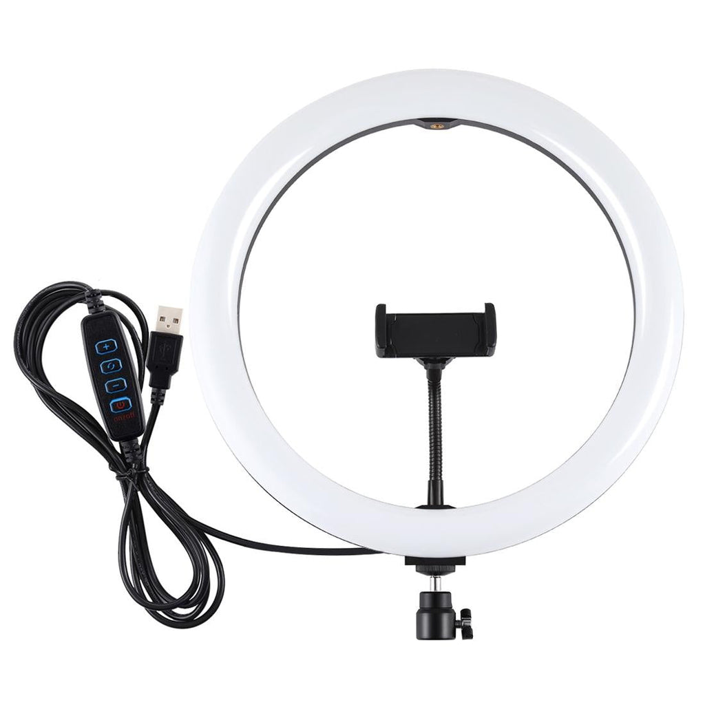 30cm Usb Dual Colour Led Ring Light with Phone Clamp - Pink