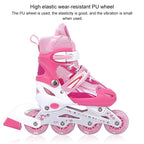 Flash Straight Row Roller Skating Shoes Suit for Children and Adults - Size l - Pink