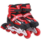 Flash Straight Row Roller Skating Shoes Suit for Kids and Adults - Medium Size - Pink