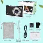 Full Hd 1080p Digital Camera with 44mp 16x Zoom - 2.4 Inch Screen for Children - Pink