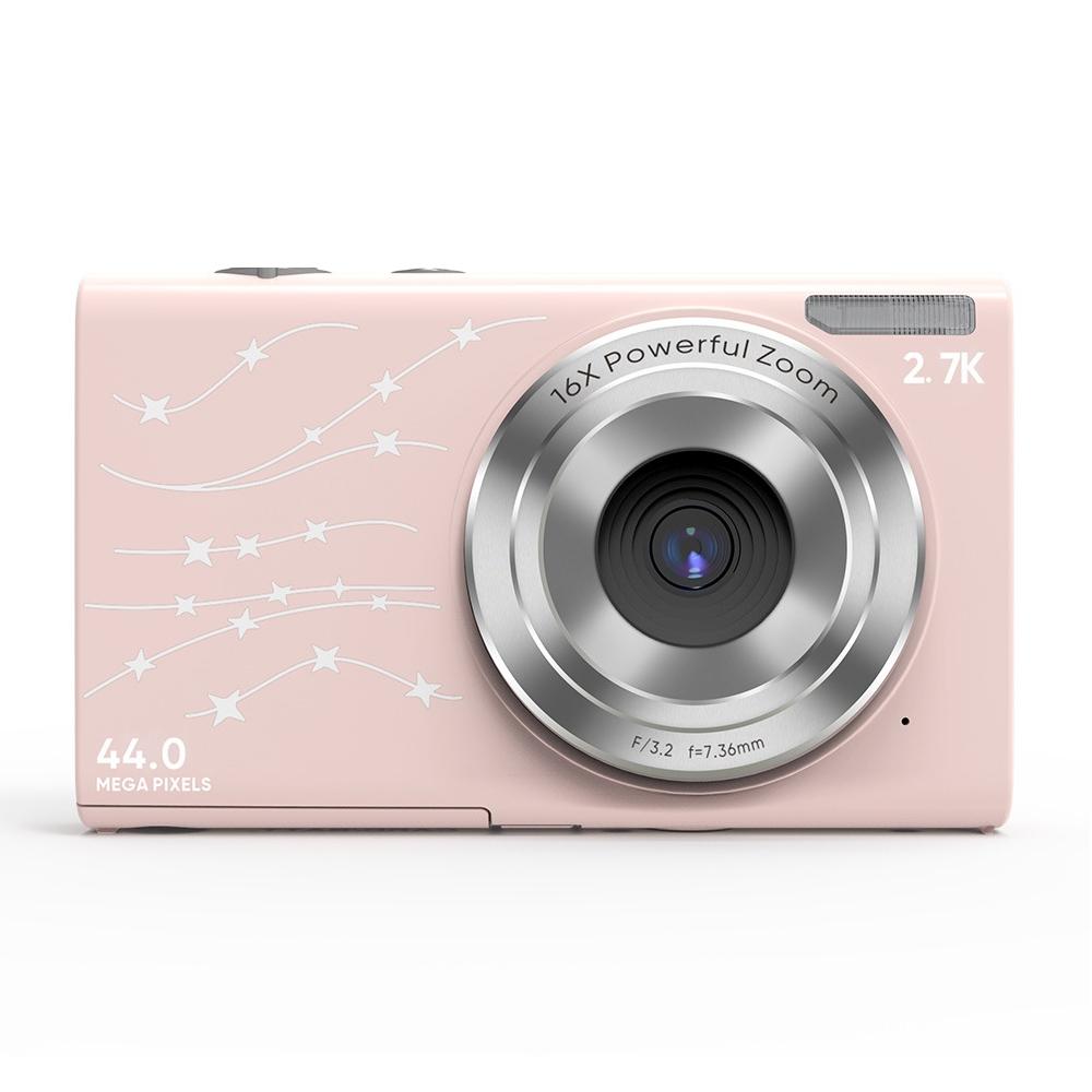 Full Hd 1080p Digital Camera with 44mp 16x Zoom - 2.4 Inch Screen for Children - Pink