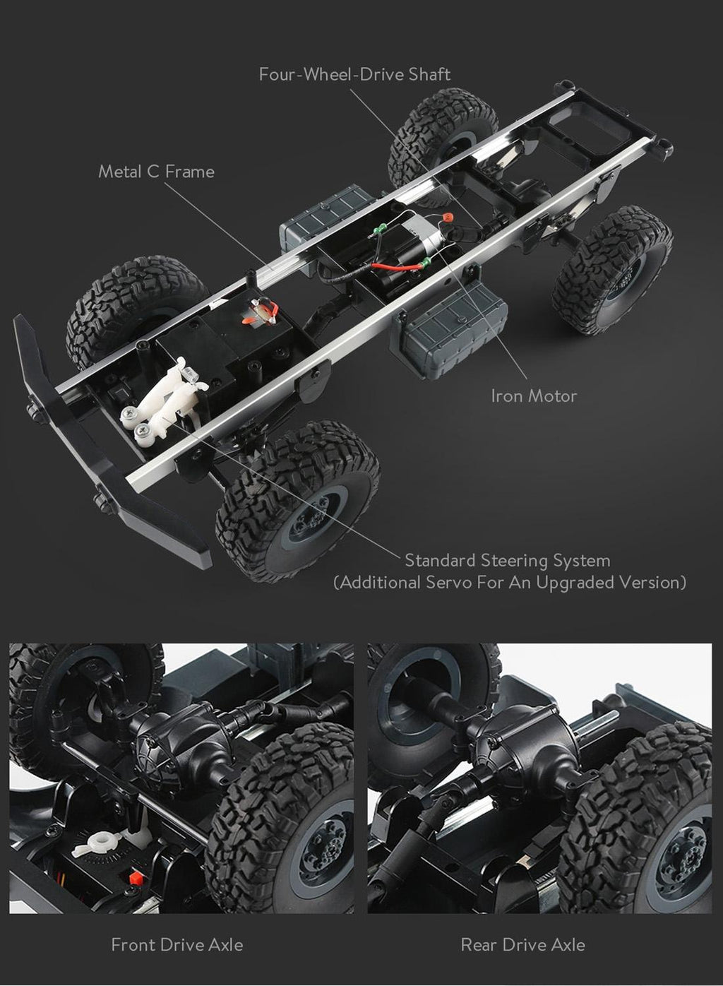 Mini 2.4ghz Rc 6wd Tracked Military Truck - Army Green