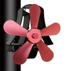 High Temp 5-blade Heat Powered Stove Fan for Fireplaces - Grey