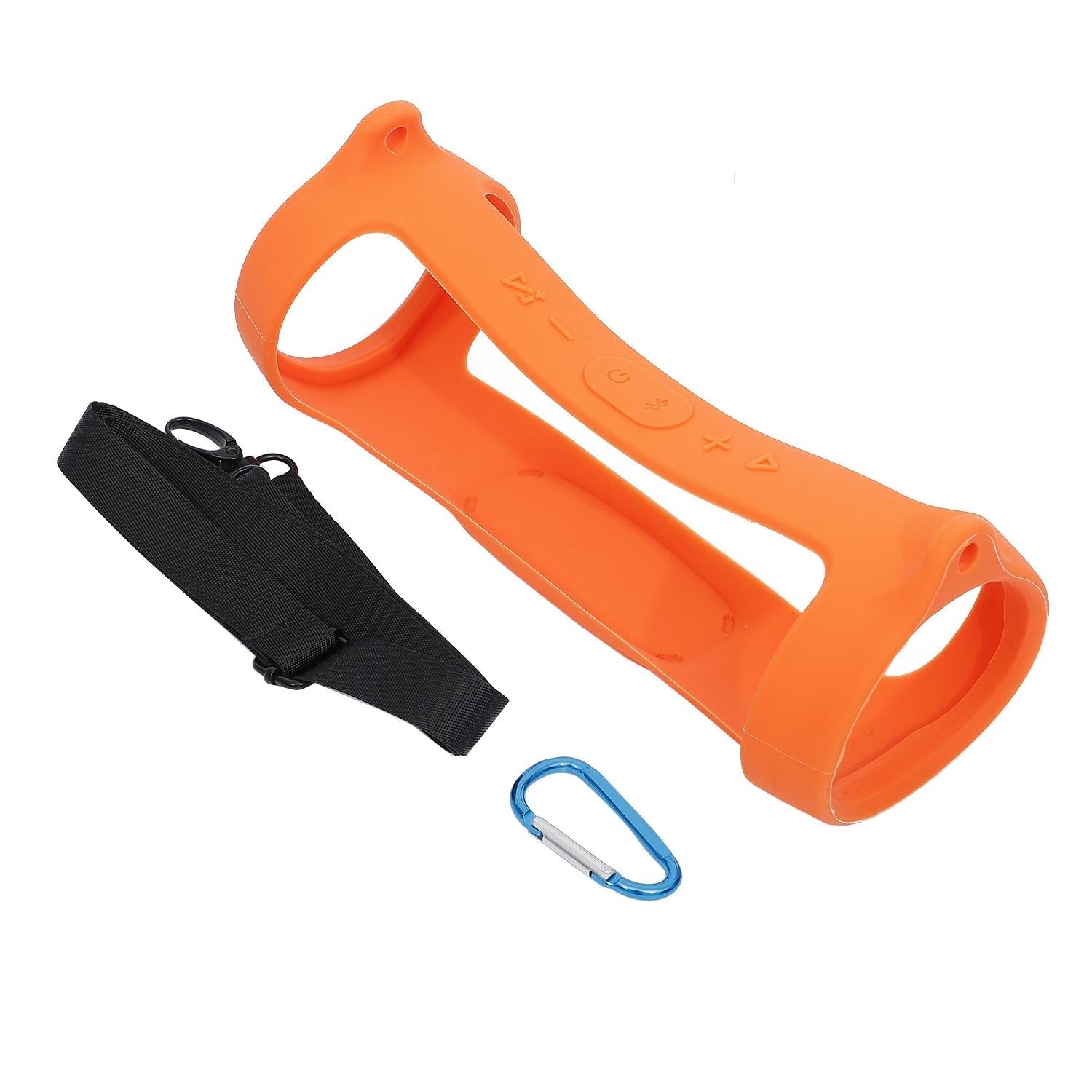 Jbl Charge 4 Speaker Cover with Strap & Carabiner - Portable Silicone Protection - Navy Blue