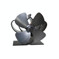 High Temperature 4-blade Heat Powered Stove Fan for Fireplaces - Grey