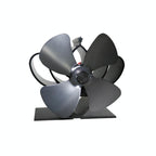 High Temperature 4-blade Heat Powered Stove Fan for Fireplaces - Grey