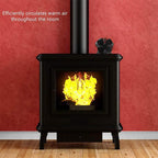 High Temperature 4-blade Heat Powered Stove Fan for Fireplaces - Grey