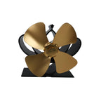 High Temperature 4-blade Heat Powered Stove Fan for Fireplaces - Grey