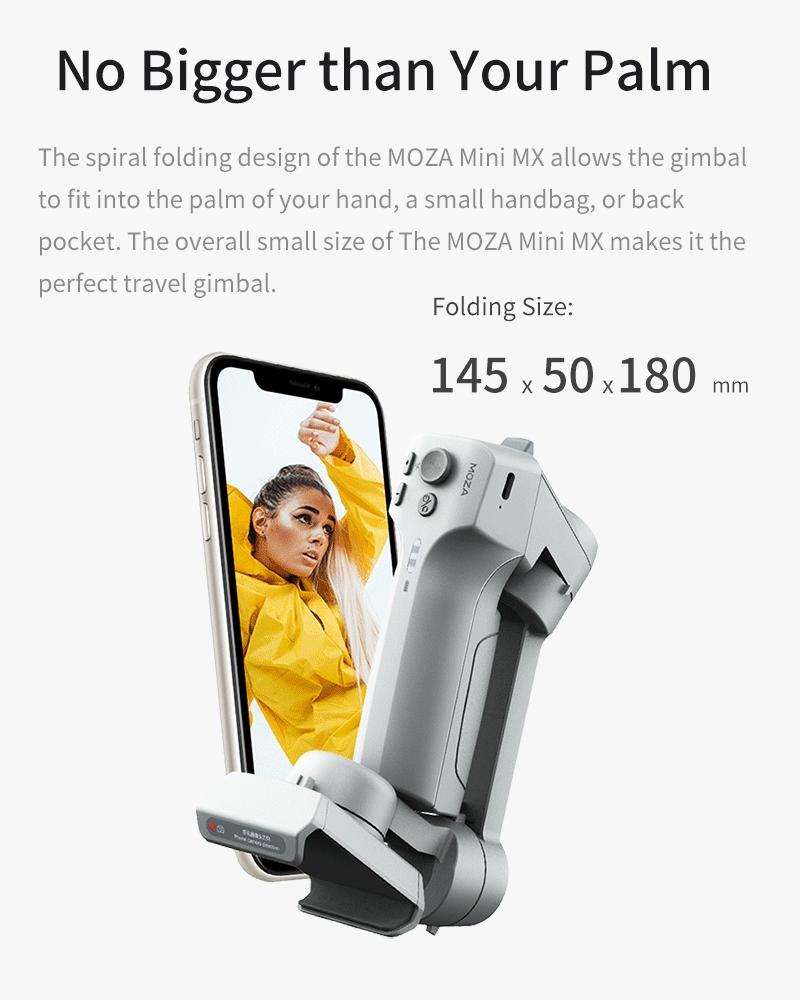 Foldable 3-axis Gimbal for Action Camera and Smartphone - Grey