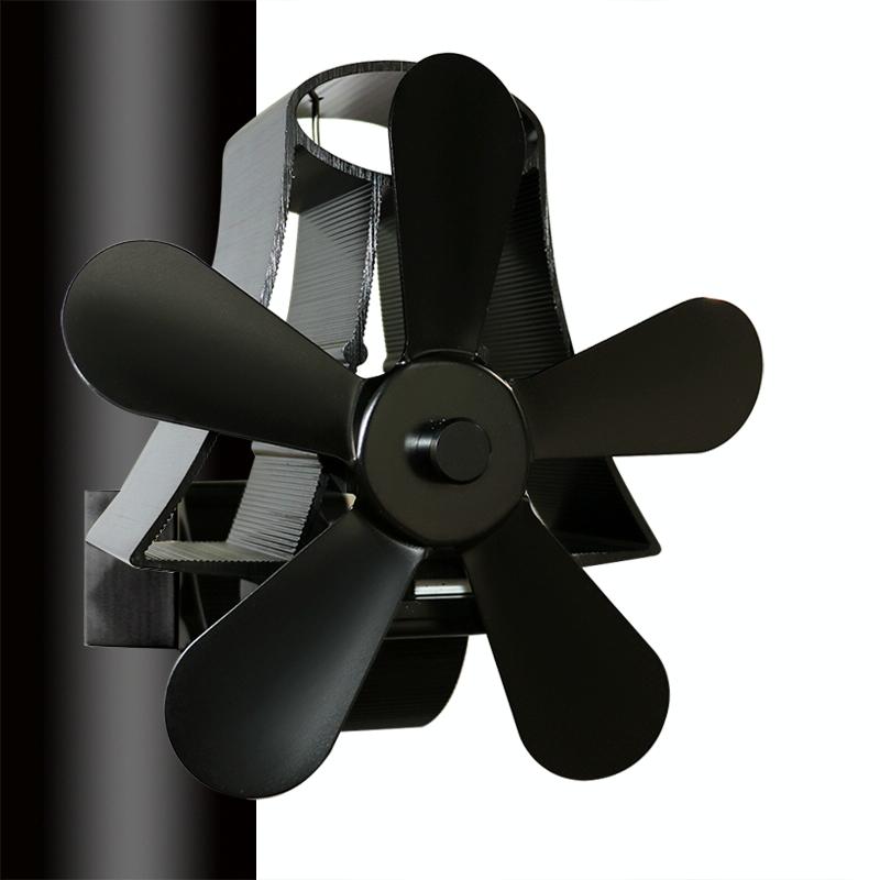 High Temp 5-blade Heat Powered Stove Fan for Fireplaces - Gold