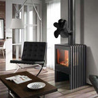 4-blade Heat Powered Fireplace Stove Fan - Aluminum - Gold