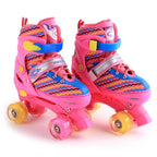 Kids' Double-row Roller Skates - Full-flash White Size m - Blue