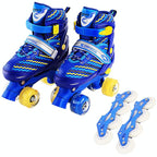 Kids Double-row Roller Skates - Full-flash White Size s - Blue