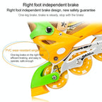 Adjustable Kids Roller Skates Set - Full Flash Single Four-wheel - Size l - Blue