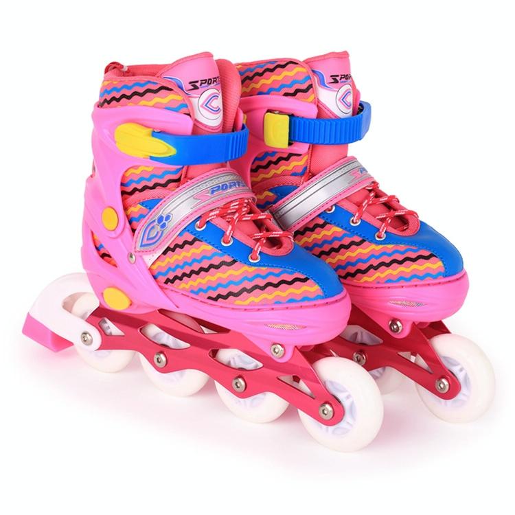 Kids' Full-flash Roller Skates - White Size m - Blue