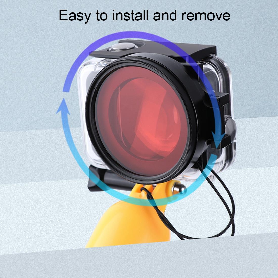 58mm Dive Housing Lens Filter for Gopro Hero8 with Waterproof Case - Purple