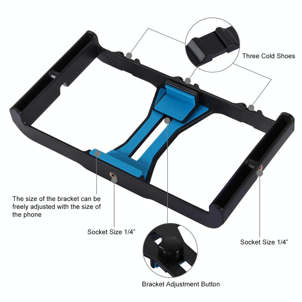 Smartphone Video Rig & Microphone Kit For Live Broadcast - Compatible With Iphone Galaxy Huawei Xiaomi Htc Lg Google And More - Red
