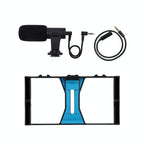 Smartphone Video Rig & Microphone Kit For Live Broadcast - Compatible With Iphone Galaxy Huawei Xiaomi Htc Lg Google And More - Red
