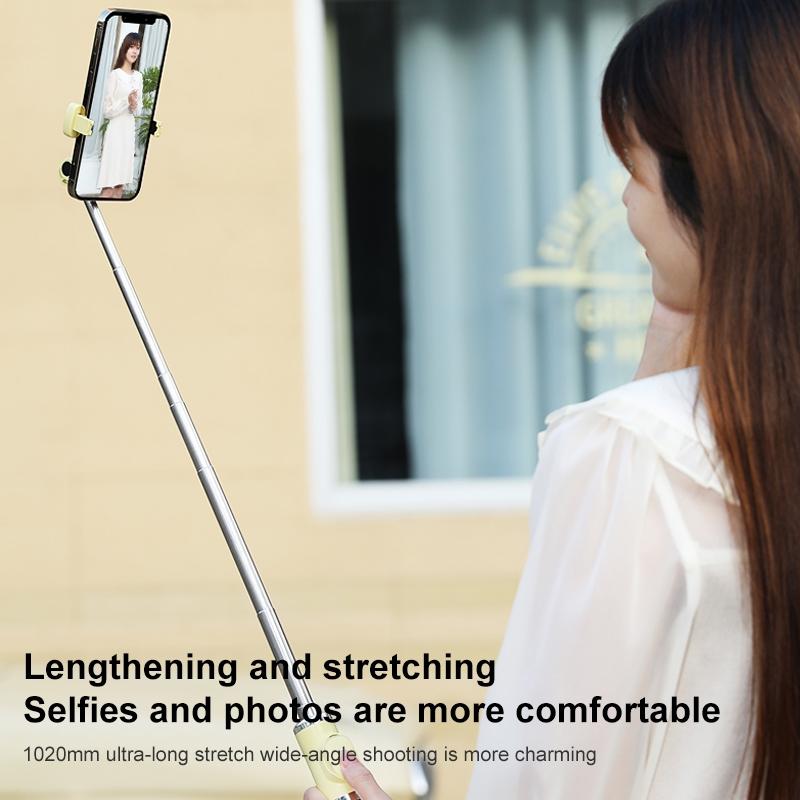 Wireless Selfie Stick with Remote Tripod - Compact Design - Red
