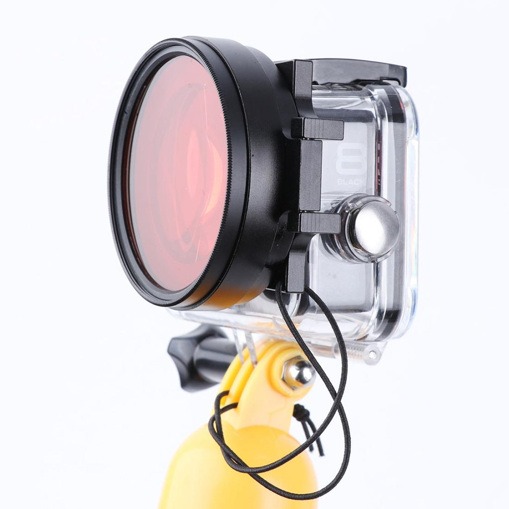 58mm Dive Housing Lens Filter for Gopro Hero8 with Waterproof Case - Red