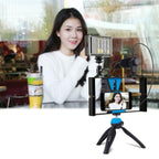 Vlogging Live Broadcast Led Selfie Light Kit With Tripod Head - Red