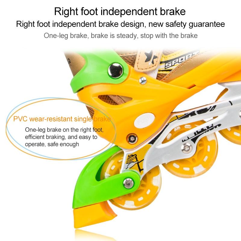 Adjustable Kids Roller Skates Set - Flash Wheels Size m - Red