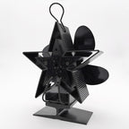 Efficient 4-blade Heat-powered Stove Fan - Aluminum - Red