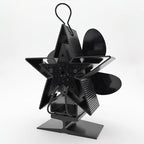 Efficient 4-blade Heat-powered Stove Fan - Aluminum - Red