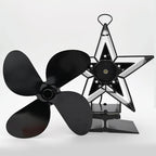Efficient 4-blade Heat-powered Stove Fan - Aluminum - Red