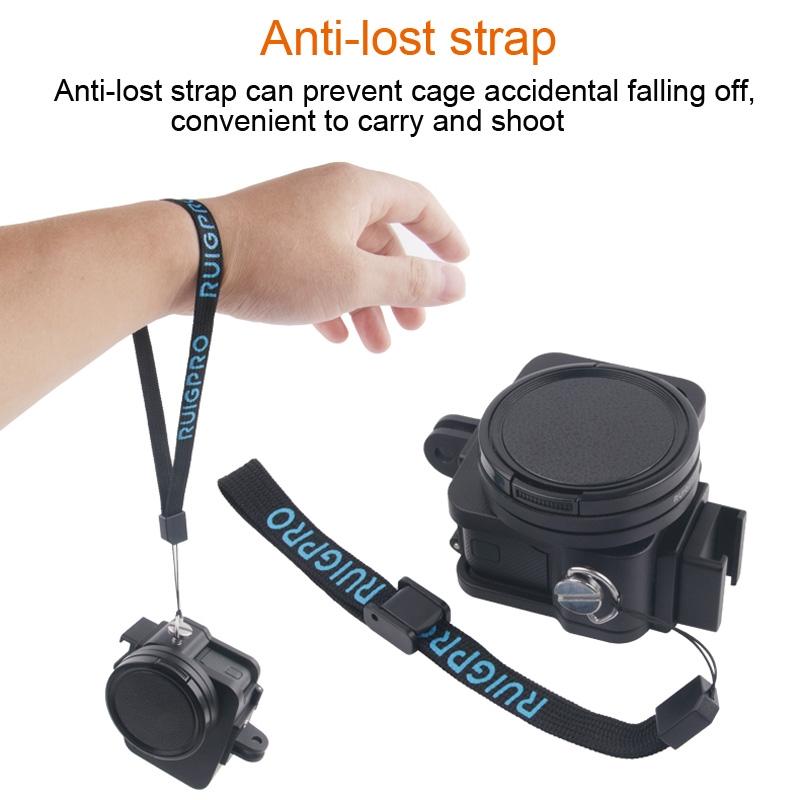 Aluminum Protective Cage with Insurance Frame and 52mm Uv Lens for Gopro Hero7 / 6 / 5 - Red