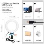 3-In-1 Vlogging Kit With Smartphone Rig Microphone And Led Ring Light - Red