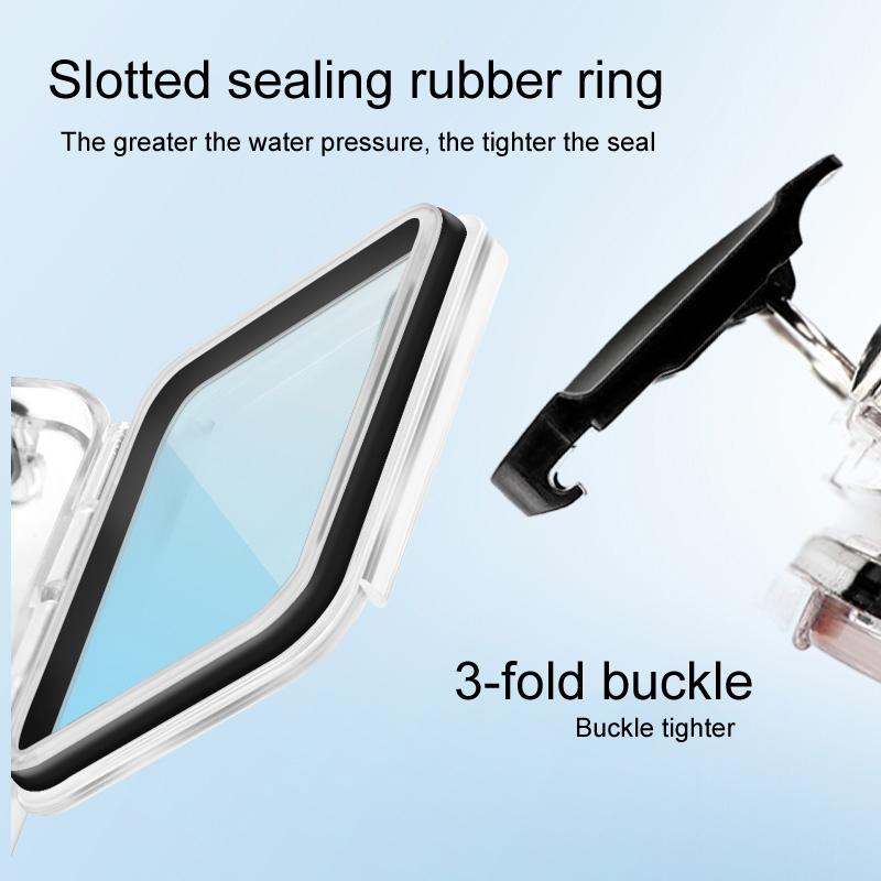 Waterproof Case for Gopro Hero8 with Touch Back Cover and Colour Lens Filter - 45m - Red