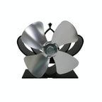 High Temperature 4-blade Heat Powered Stove Fan for Fireplaces - Rose Red