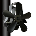 High Temp 5-blade Heat Powered Stove Fan for Fireplaces - Silver
