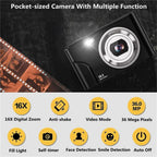 36mp 2.7k Full Hd Digital Camera with 16x Zoom for Children - 2.4 Inch Screen - Silver