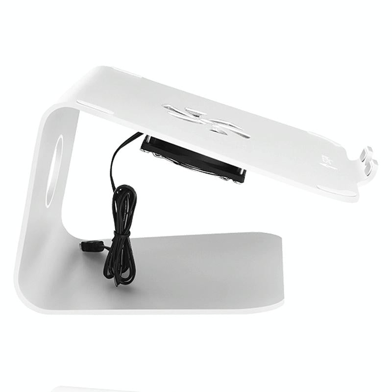 Classic Aluminum Cooling Stand with Fan for Mac Ipad and Laptops - Silver