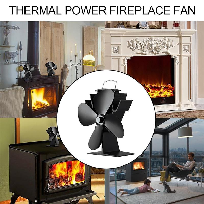 Eco-friendly Heat Powered Stove Fan for Wood / Gas / Pellet Stoves - Silver