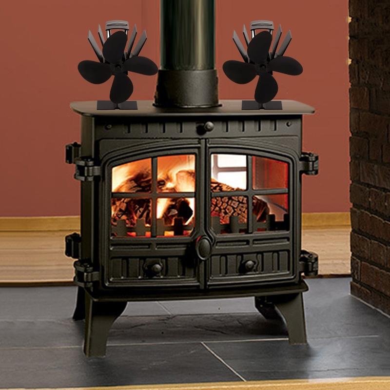 Eco-friendly Heat Powered Stove Fan for Wood / Gas / Pellet Stoves - Silver