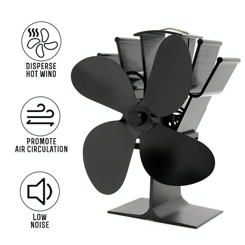 Eco-friendly Heat Powered Stove Fan for Wood / Gas / Pellet Stoves - Silver
