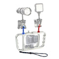 Aluminum Dual Handheld Diving Light Arm Mount for Action Cameras - Silver
